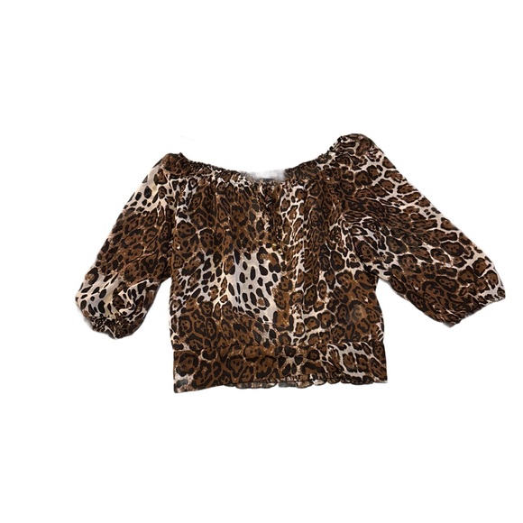 HeartSoul Animal Print Off-Shoulder Blouse - Picture 2 of 11
